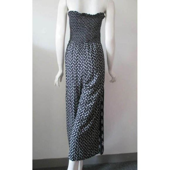 Jumpsuit Romper Strapless Wide Leg Goa Beachwear | Black & White Boho - Picture 3 of 8